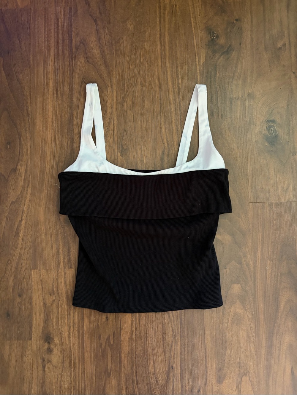 Anthropologie Black Tank with White Straps